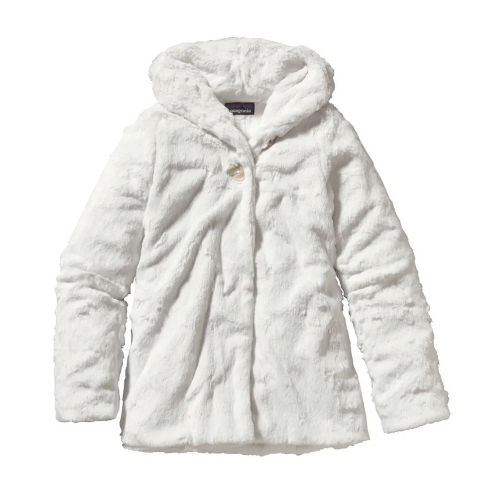 Patagonia Girls Pelage Jacket Birch White High Pile Fleece Teddy Cozy XL 14